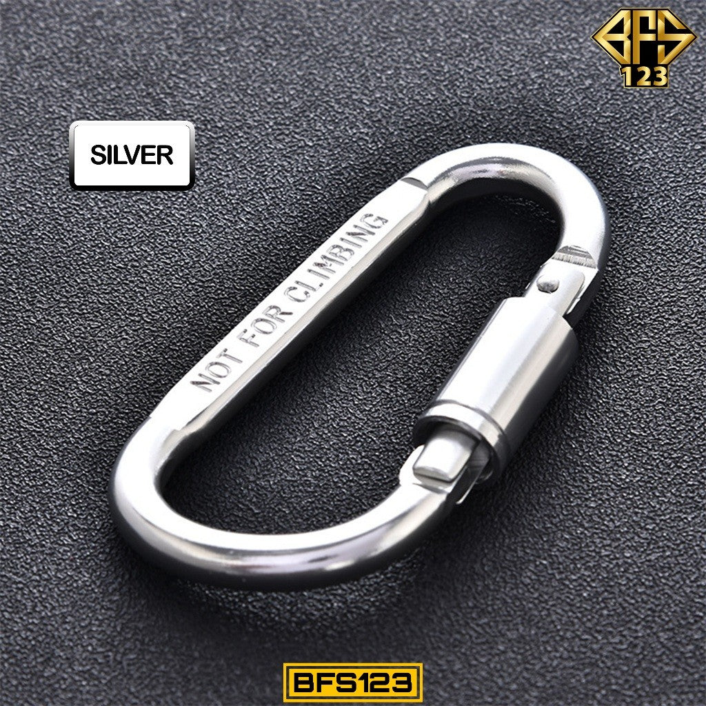 Carabinner Aluminium Type D Size 8 Cm Drat Pengunci Model Pipih