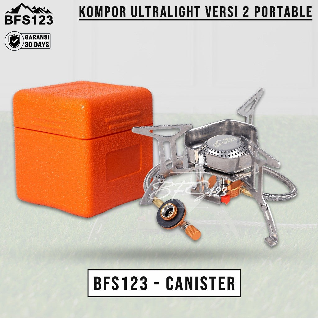 BFS123 Kompor Ultralight Versi 2 Camping Stove Portable Hiking Kompor Lipat Anti Angin Wind Cover