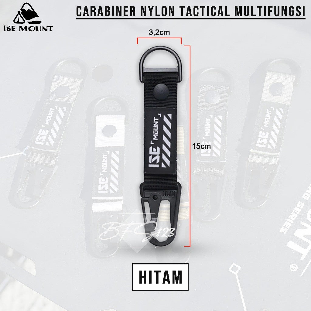 Gantungan Keychain Gesper Gantung Tactical Nylon Belt Backpack Hanging Buckle Quickdraw Carabiner ISE MOUNT