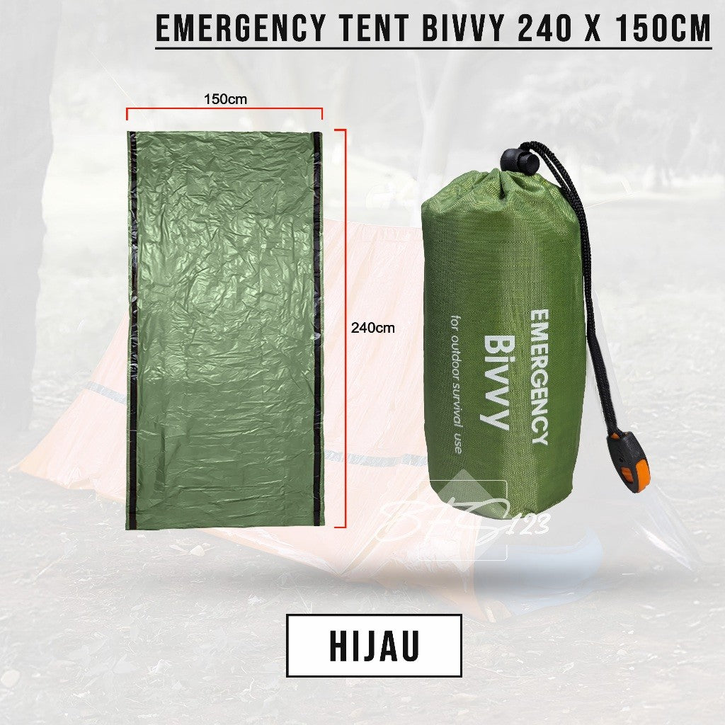 Emergency Tent Bivvy Aluminium Foil 240 cm x 150 cm Emergency Blanket Termal Survival