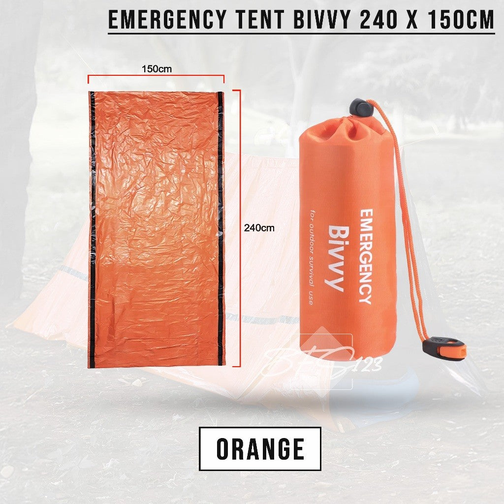 Emergency Tent Bivvy Aluminium Foil 240 cm x 150 cm Emergency Blanket Termal Survival