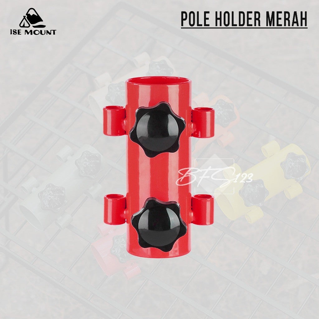 Pole Holder Pemegang Tiang Tenda Tiang Flysheet Stand Holder Tiang Model Drat Putar Material Steel ISE Mount