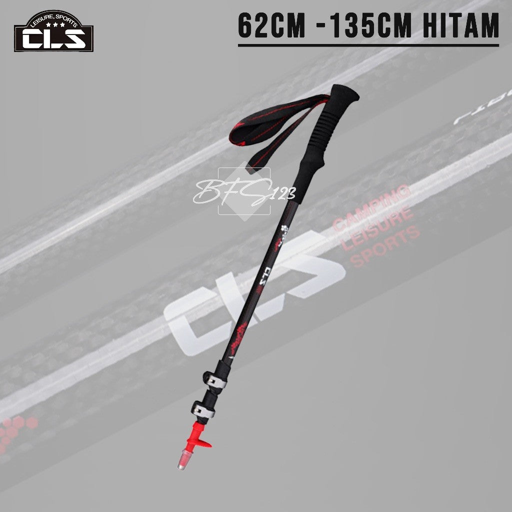 CLS Trekking Pole Carbon Fiber Telescopic Ultralight EVA Grip Handle Size 62-135 Cm