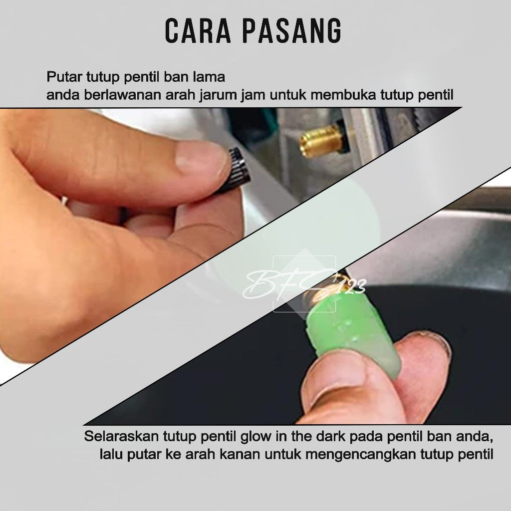 Pentil Ban Motor Mobil Glow In The Dark