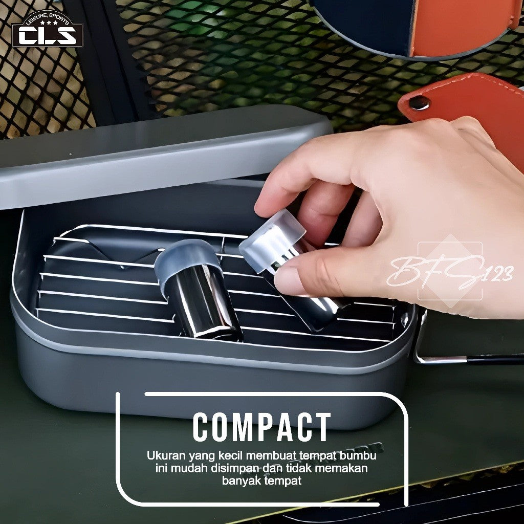 Tempat Bumbu Camping Portable Seasoning 2 Bottle + Storage BAG CLS