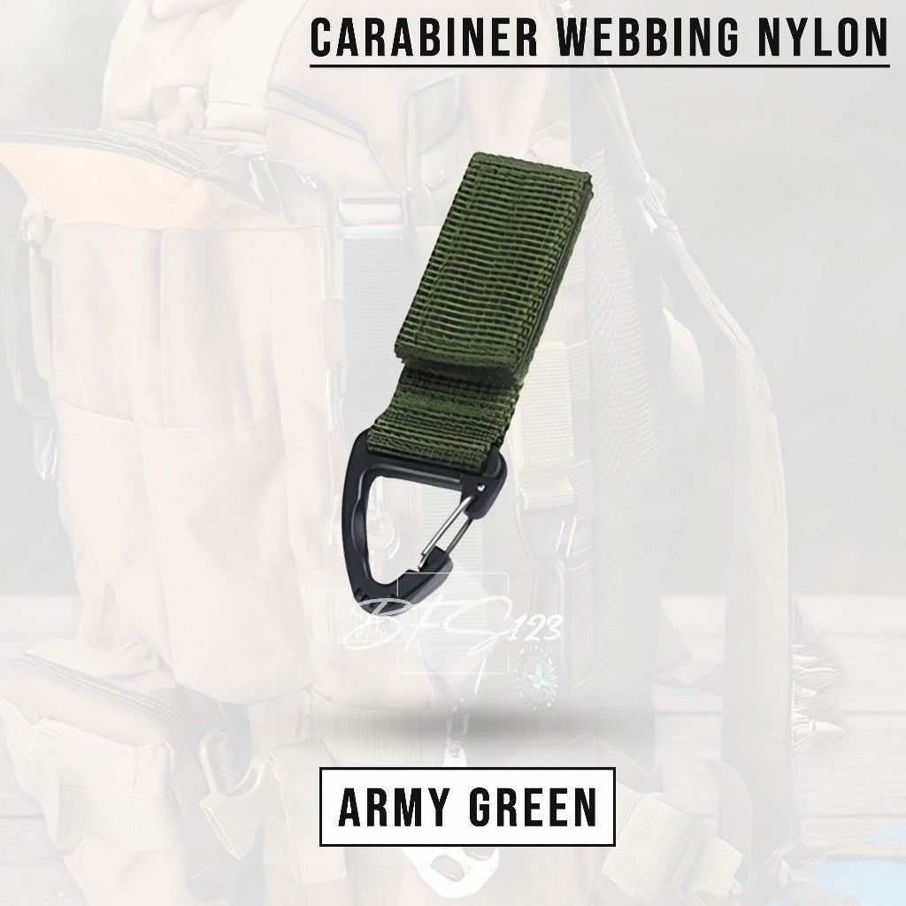 Carabinner Nylon Webbing Gantungan Hook Carabiner Belt Portable