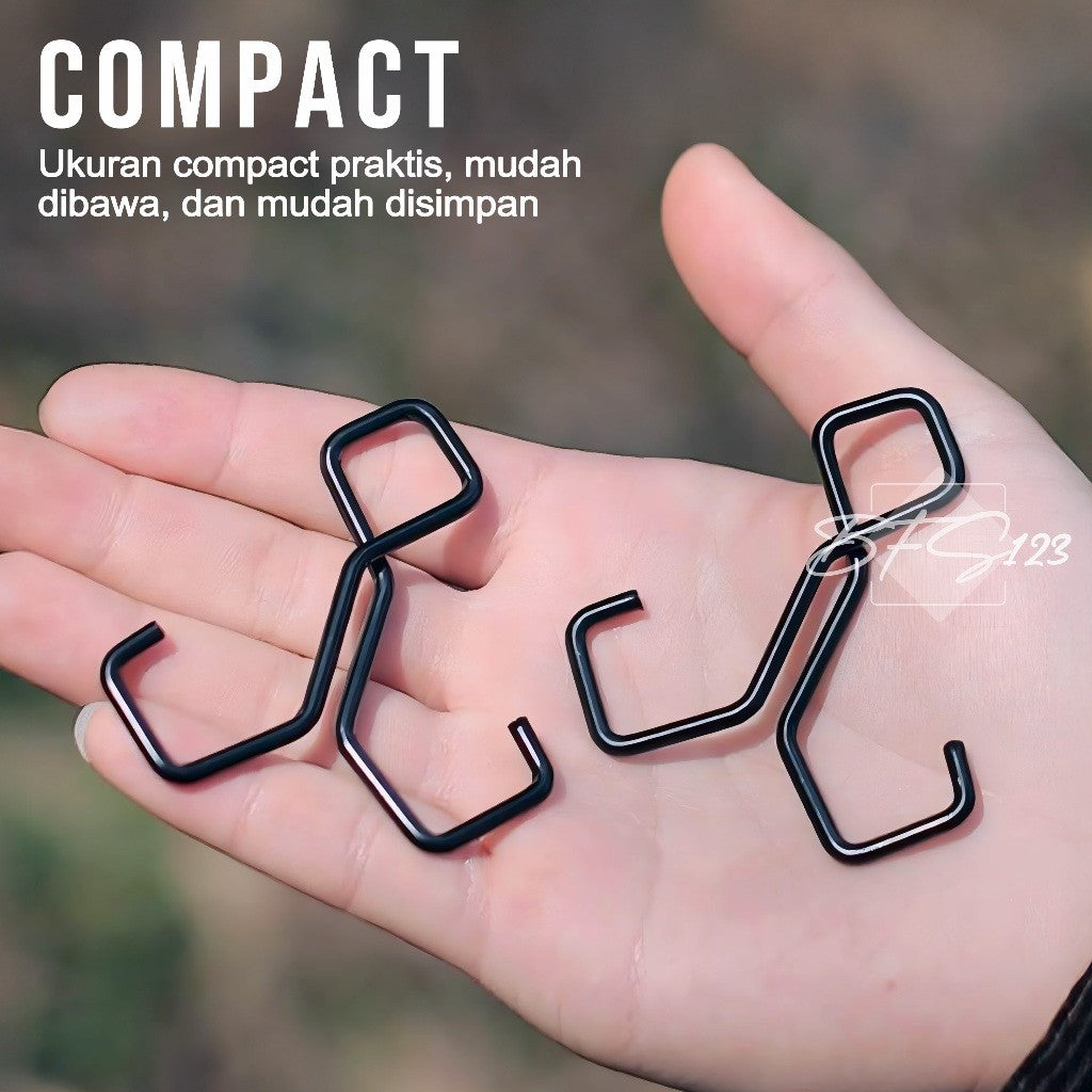 Gantungan Hook Hanger Dua Kaki Double Hook Gantungan Serbaguna Camping Hiking