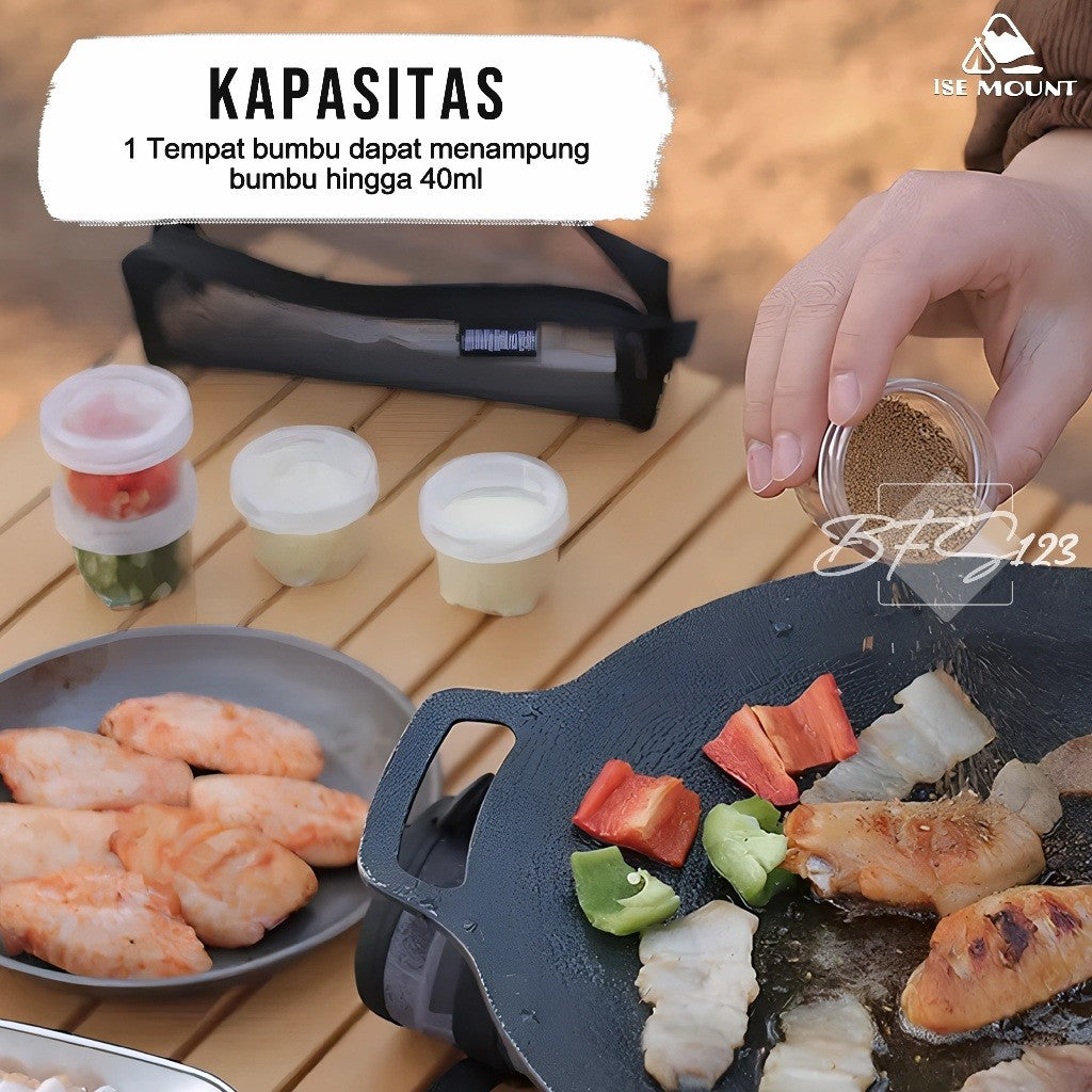 ISE MOUNT Set 5 Pcs Tempat Bumbu Camping Seasoning Box Campervan Plus Storage BAG