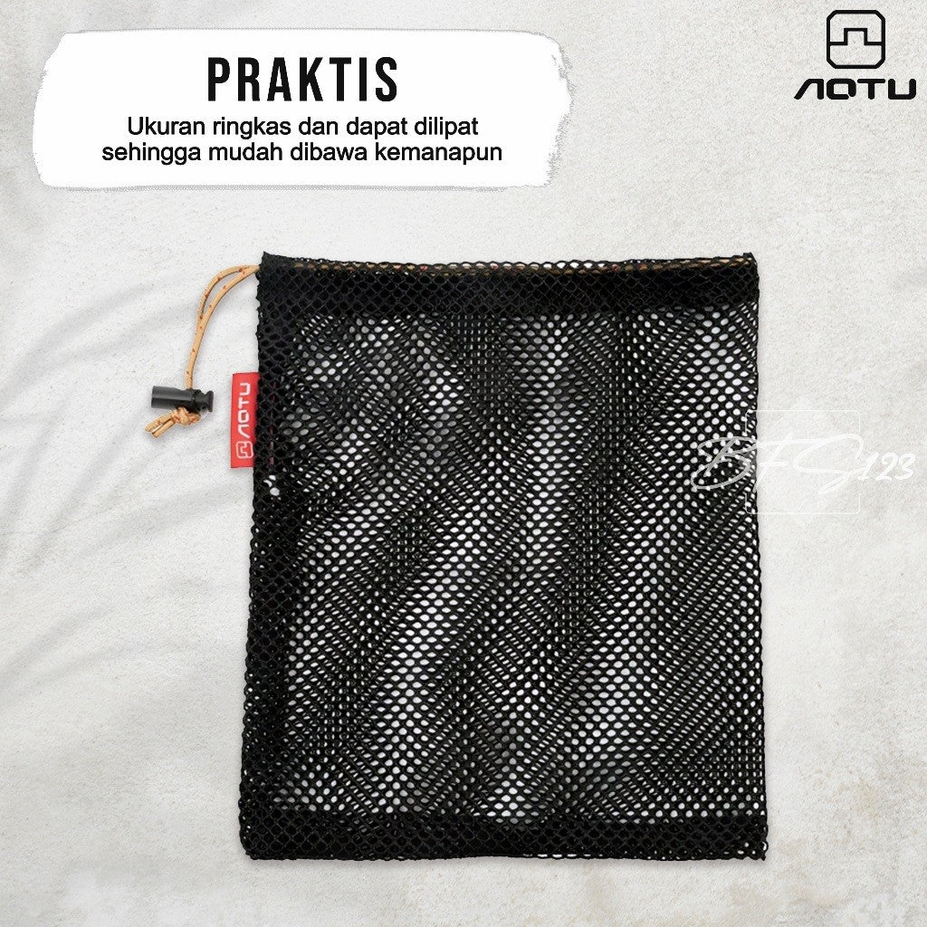 AOTU Mesh Bag Tas Jaring Serbaguna 20x29cm Travel Camping Hiking Storage