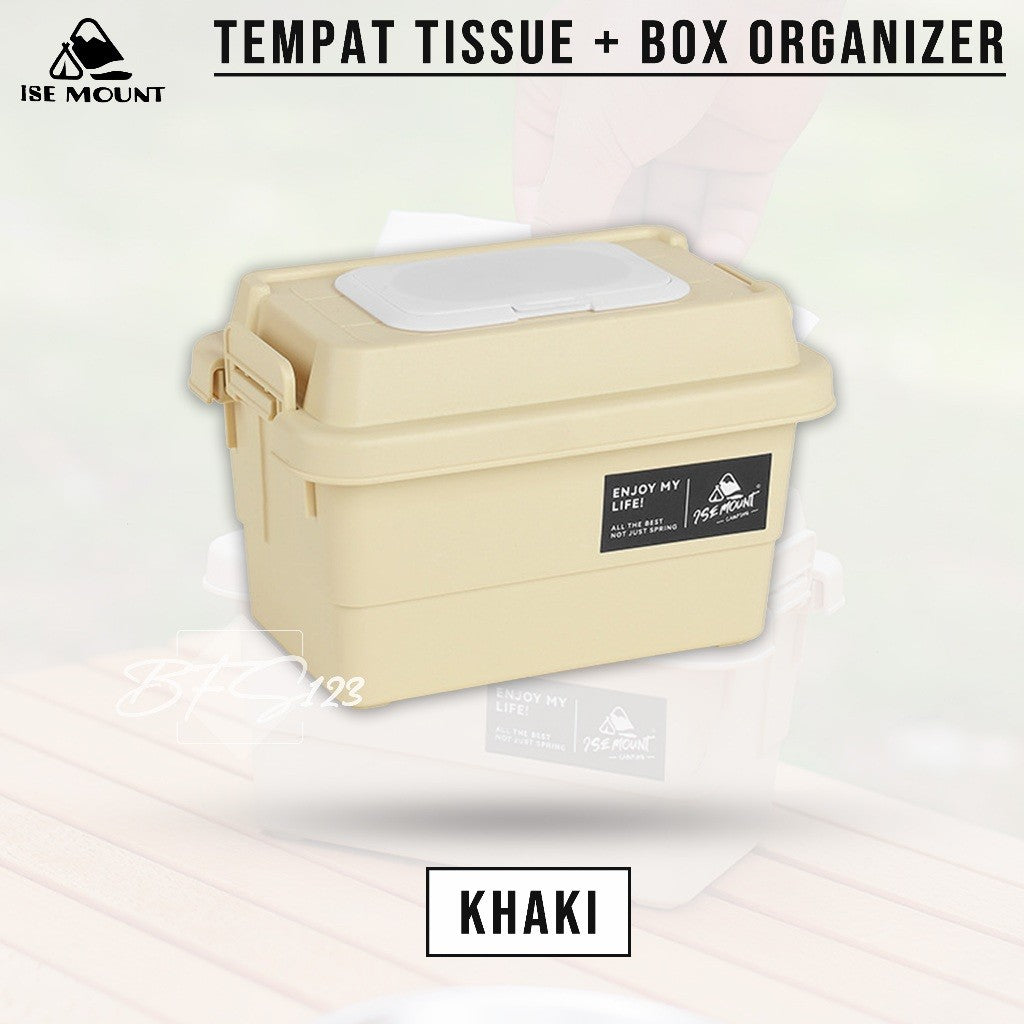 ISE MOUNT Tempat Tissue + Box Organizer Outdoor 1.1L Kotak Storage Serbaguna Camping Outdoor