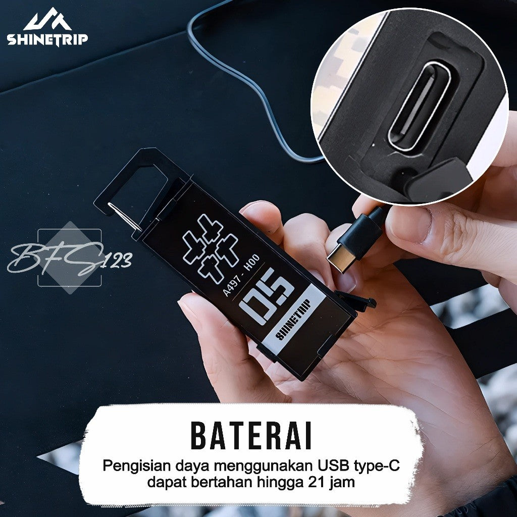 SHINETRIP ST-05 Series Lampu Gesper Tactical Kotak Lampu Camping Tactical Emblem Light Outdoor