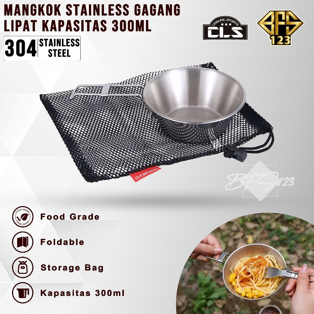 CLS 2 in 1 Nesting Mug Pot Set 1L 0,7L Handle Lipat Stainless Steel 304 Set Panci Mug Camping Hiking Outdoor