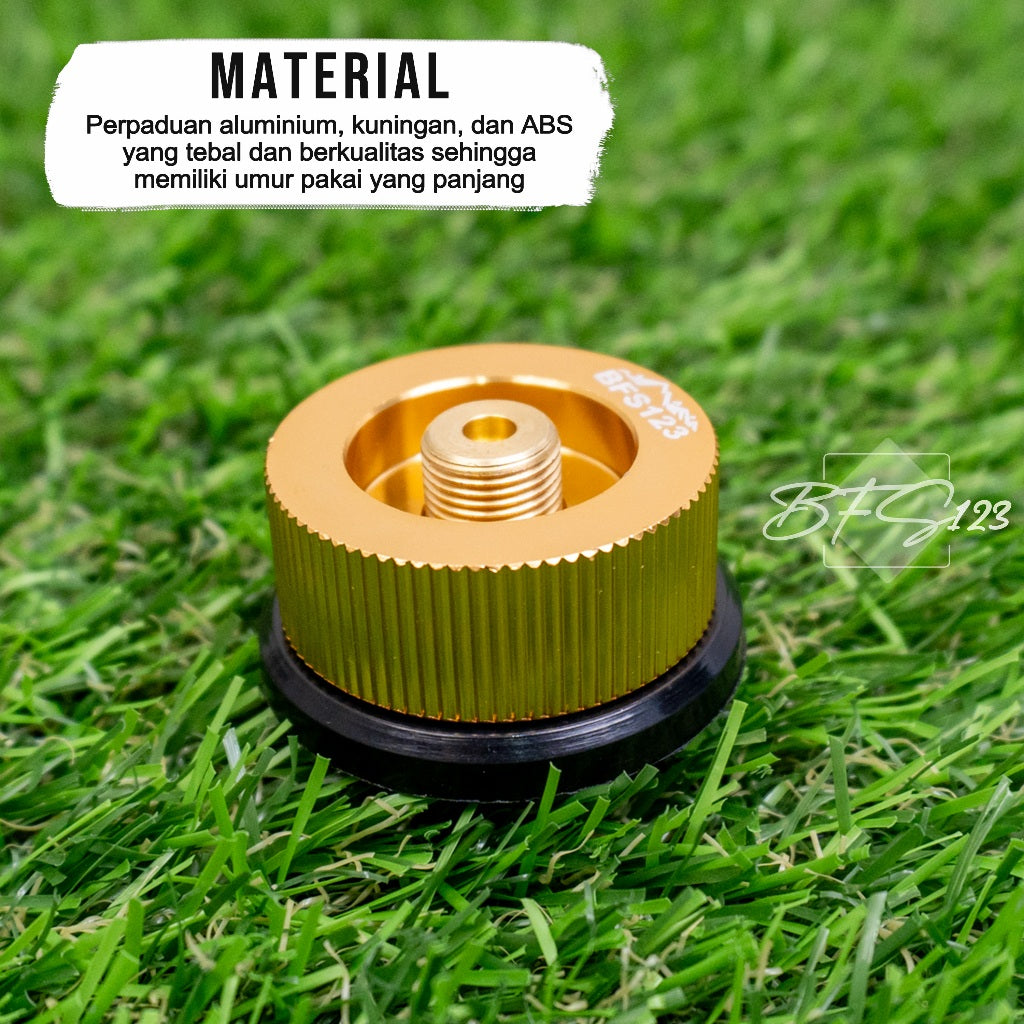 BFS123 Adaptor Konverter Kompor Gas Canister ke Gas Hicook - Outdoor - Hiking Model Bulat