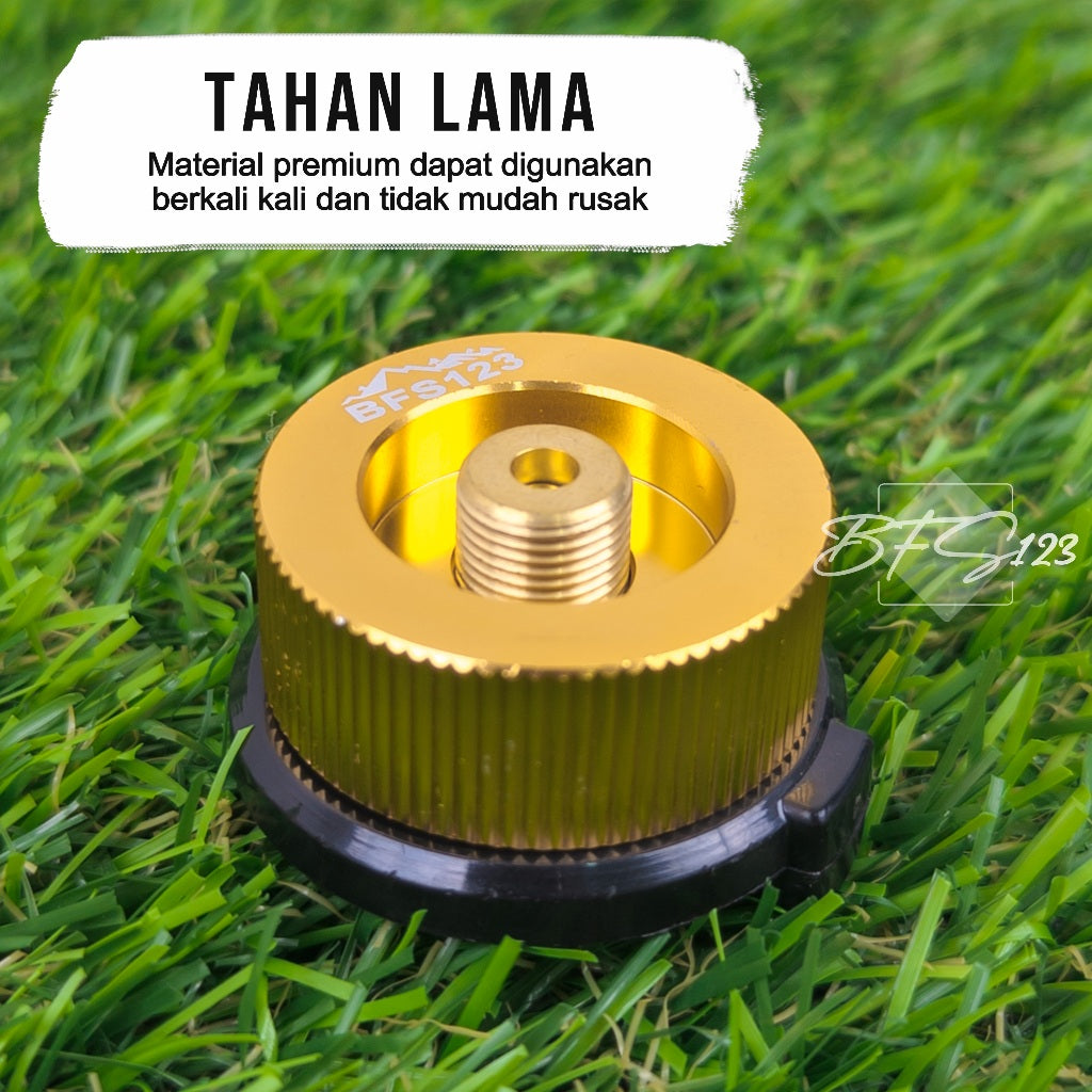 BFS123 Adaptor Konverter Kompor Gas Canister ke Gas Hicook - Outdoor - Hiking Model Bulat