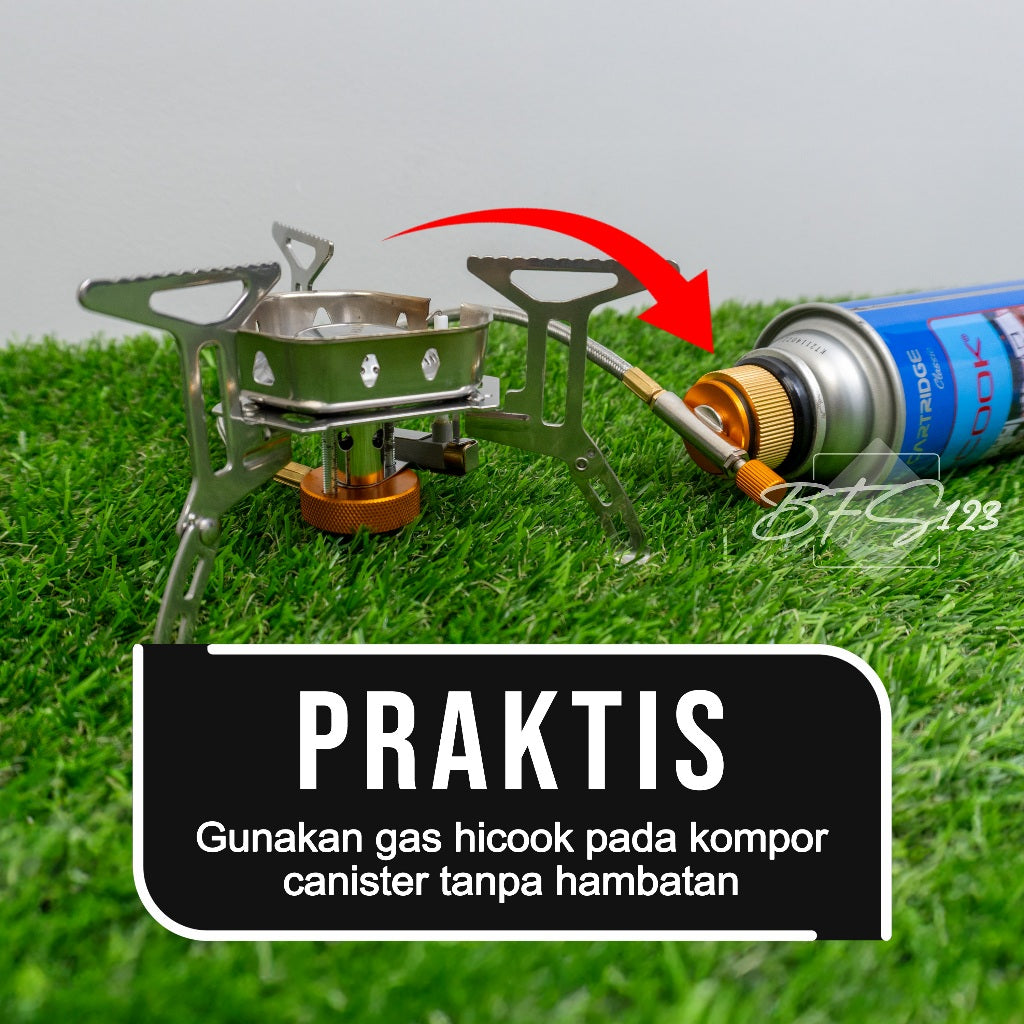 BFS123 Adaptor Konverter Kompor Gas Canister ke Gas Hicook - Outdoor - Hiking Model Bulat