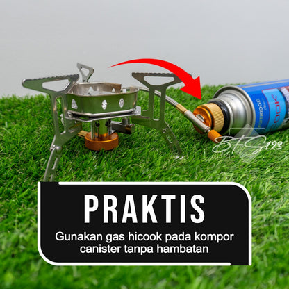BFS123 Adaptor Konverter Kompor Gas Canister ke Gas Hicook - Outdoor - Hiking Model Bulat