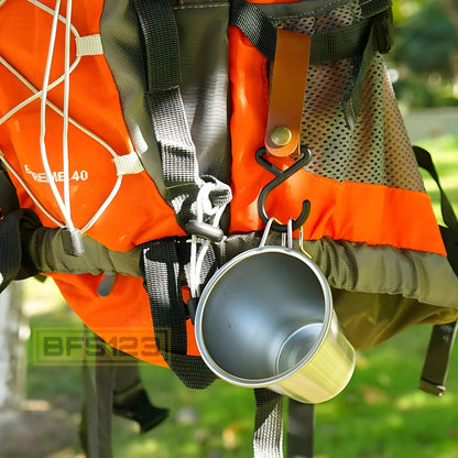 4 Pcs Set Kait Gantung Barang PU HOOK Camping Outdoor Kulit Easy Release Model Kancing