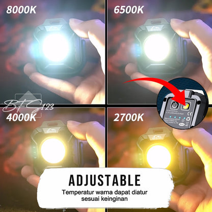 BFS123 Lampu COB Multifungsi LED Light 500 Lumens Portable 1200 mAh Type-C Magnet Hook