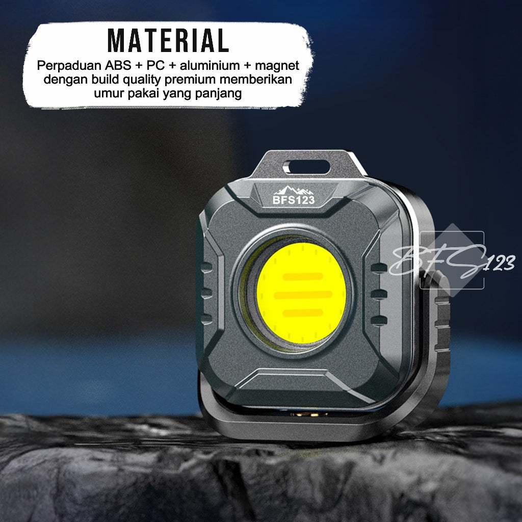 BFS123 Lampu COB Multifungsi LED Light 500 Lumens Portable 1200 mAh Type-C Magnet Hook