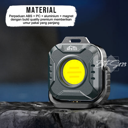 BFS123 Lampu COB Multifungsi LED Light 500 Lumens Portable 1200 mAh Type-C Magnet Hook