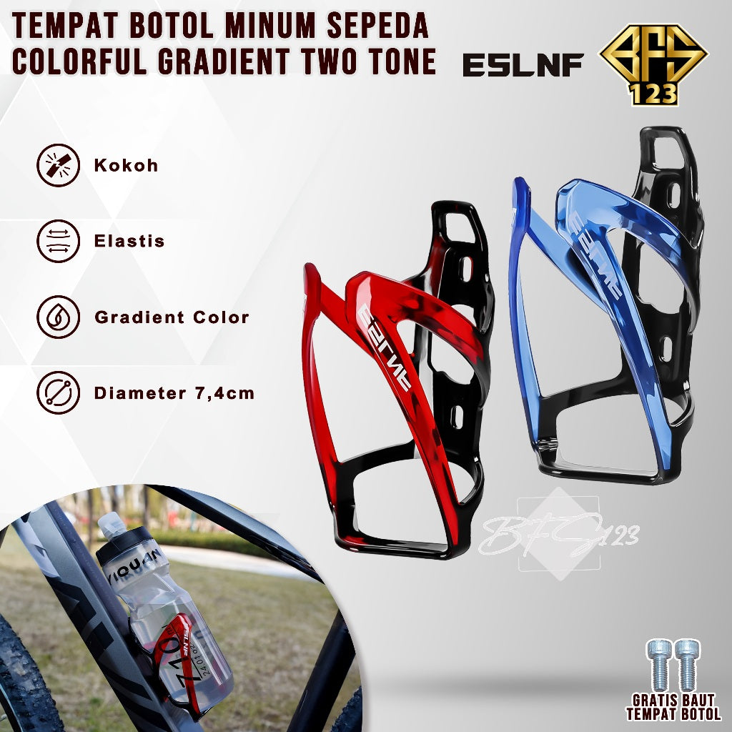 Tempat Botol Minum Sepeda Colorful Gradient Two Tone Colour Free Baut