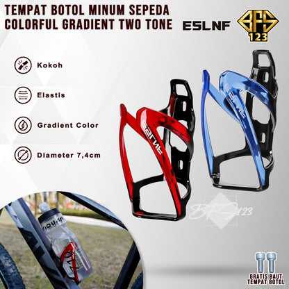 Tempat Botol Minum Sepeda Colorful Gradient Two Tone Colour Free Baut