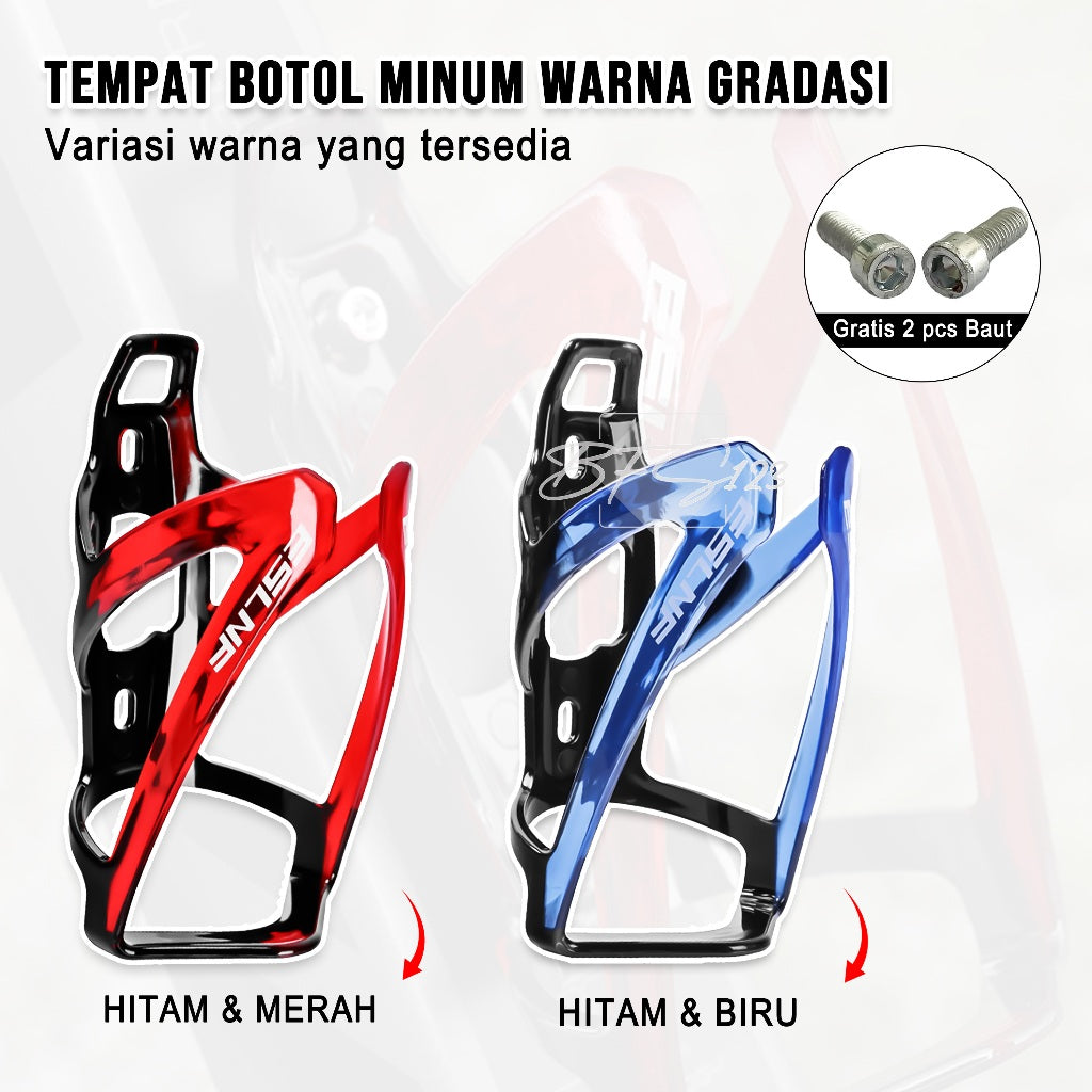 Tempat Botol Minum Sepeda Colorful Gradient Two Tone Colour Free Baut