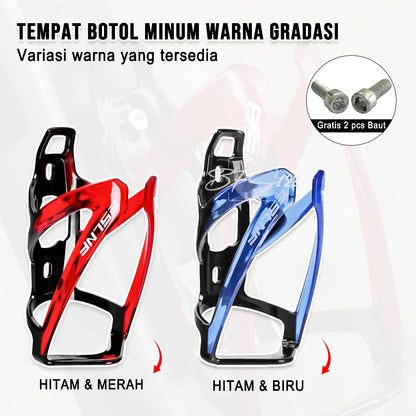 Tempat Botol Minum Sepeda Colorful Gradient Two Tone Colour Free Baut