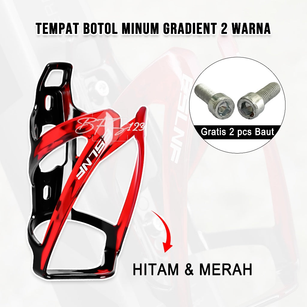 Tempat Botol Minum Sepeda Colorful Gradient Two Tone Colour Free Baut