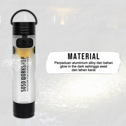 ISE Mount Senter Saku Mini 350 Lumenns LED Flashlight Magnet Klip Type-C Glow In The Dark