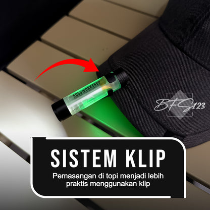 ISE Mount Senter Saku Mini 350 Lumenns LED Flashlight Magnet Klip Type-C Glow In The Dark