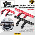 Breket Ekstension Stang Motor Multifungsi Phone Holder Aluminium Aloy