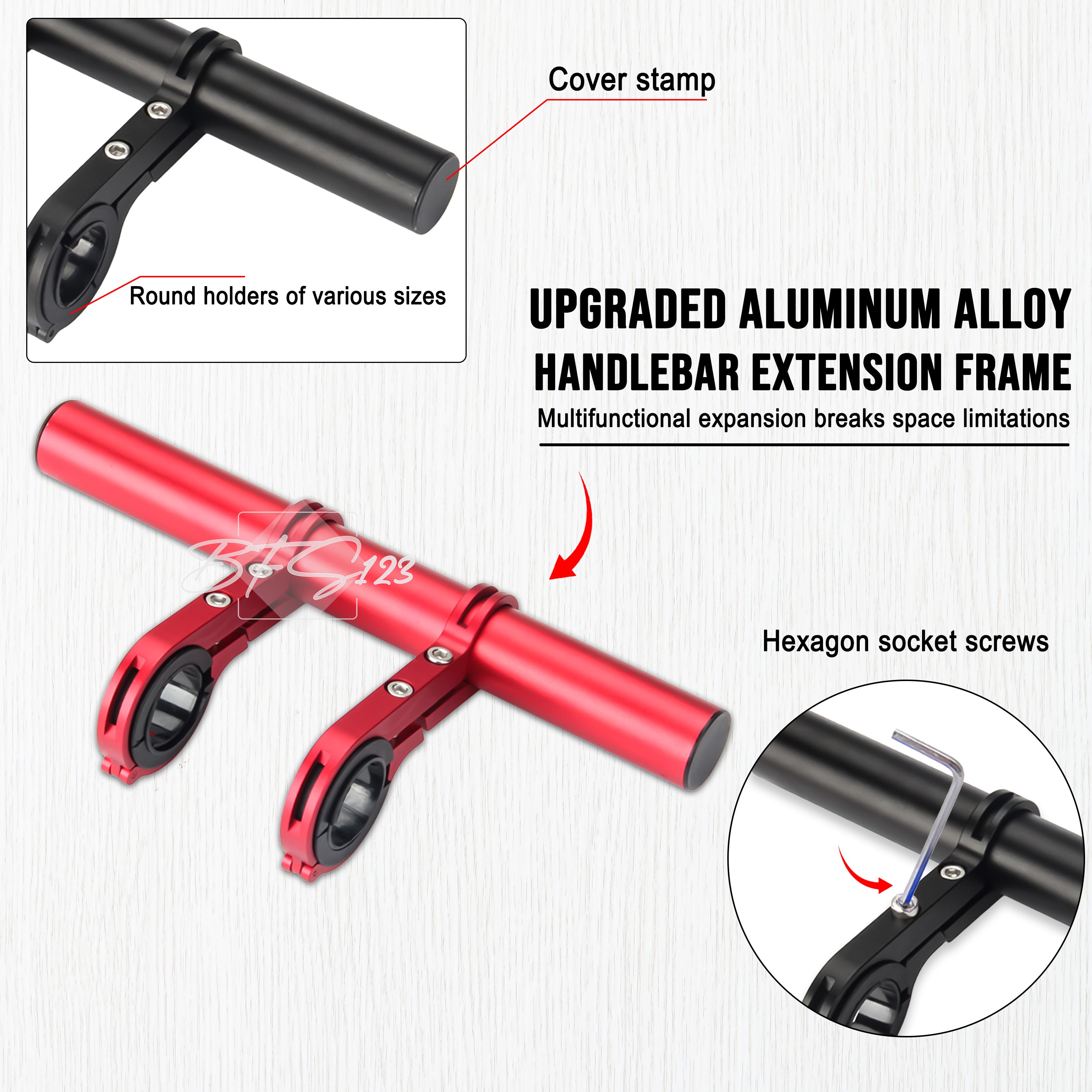 Breket Ekstension Stang Motor Multifungsi Phone Holder Aluminium Aloy