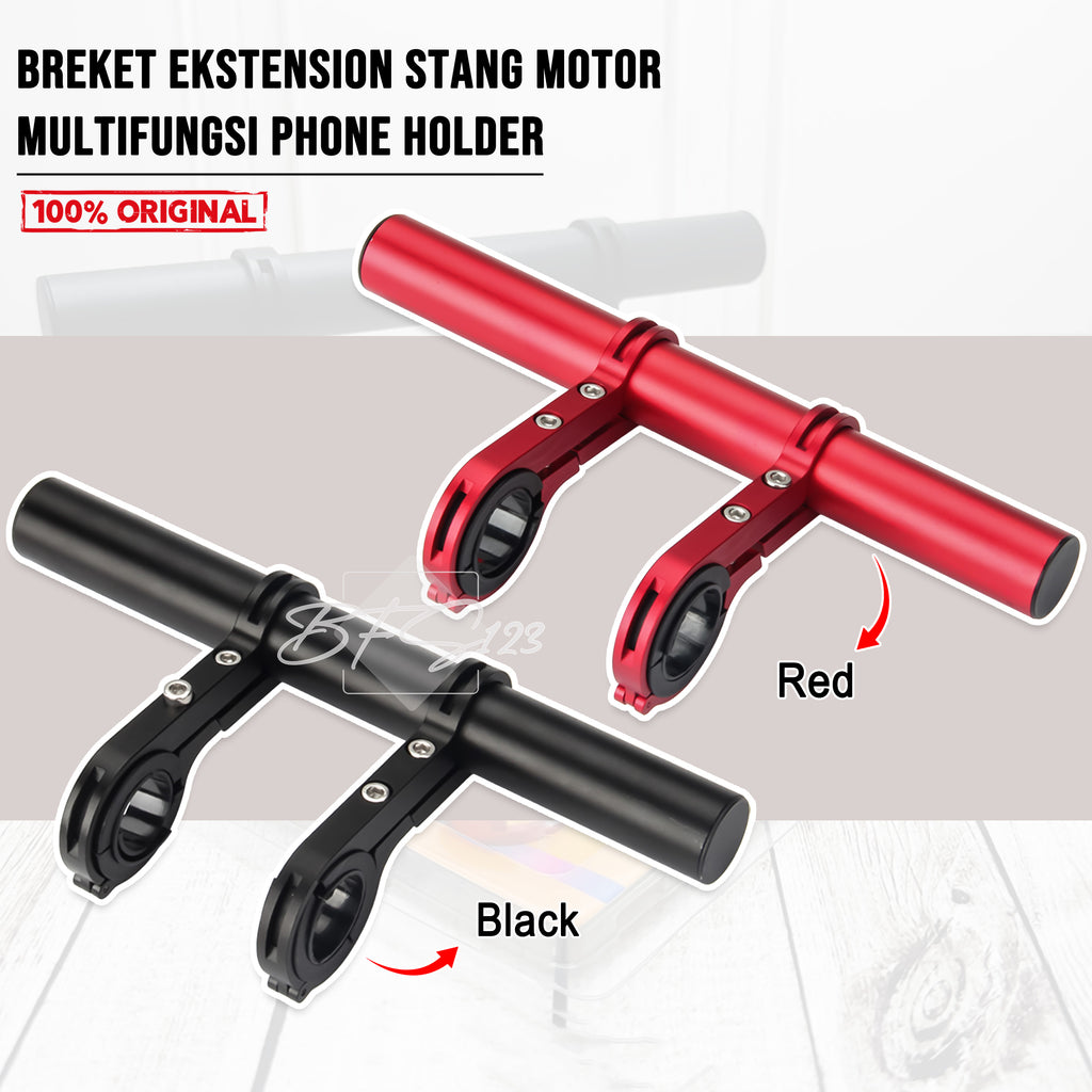 Breket Ekstension Stang Motor Multifungsi Phone Holder Aluminium Aloy