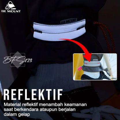 Strap Tali Reflektif Running ISE MOUNT Tali Celana Pergelangan Kaki Reflektif Bersepeda Sport Cycling