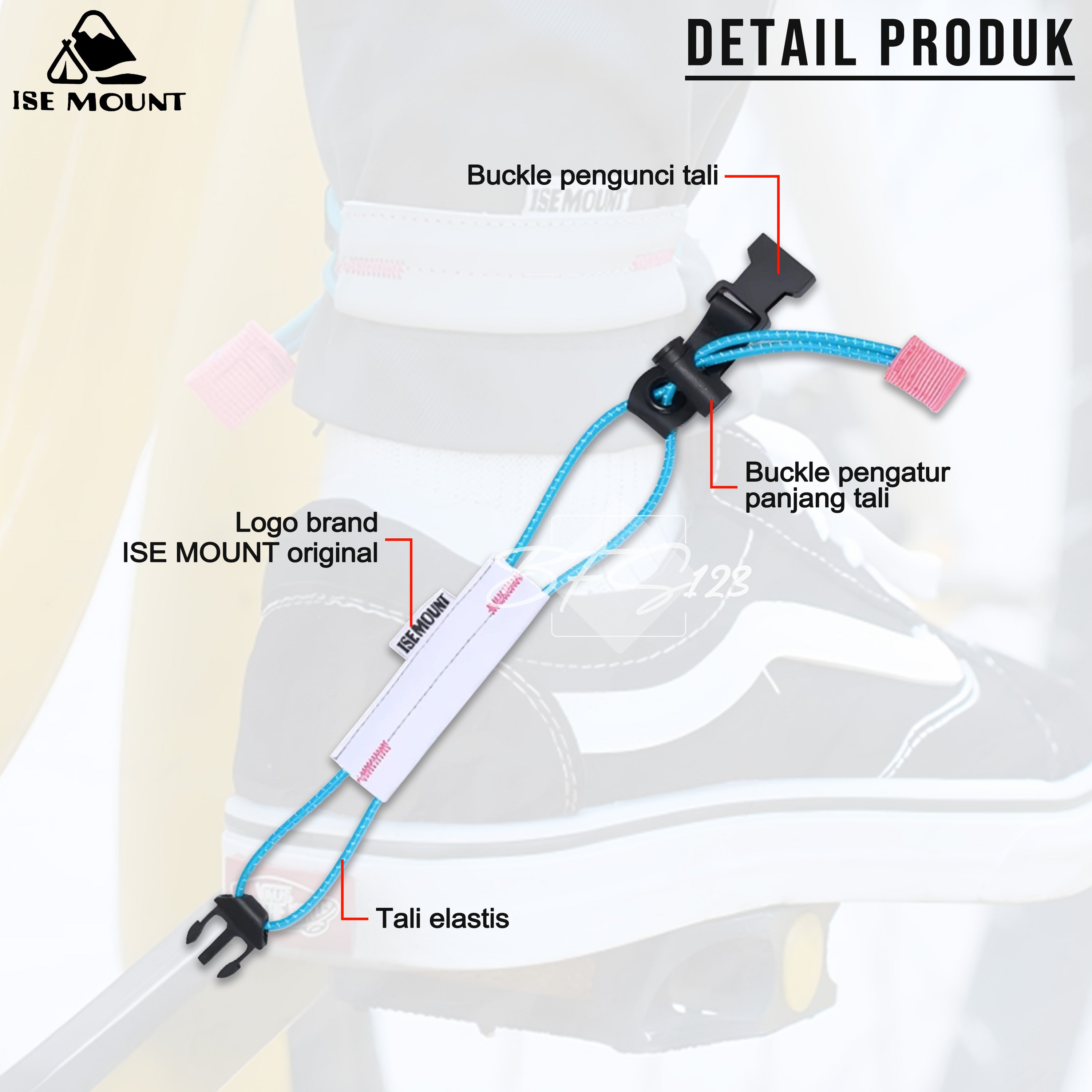 Strap Tali Reflektif Running ISE MOUNT Tali Celana Pergelangan Kaki Reflektif Bersepeda Sport Cycling