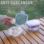 Tempat Telur Camping Isi 4 Pcs Grid Kotak Penyimpanan Telur Transparan