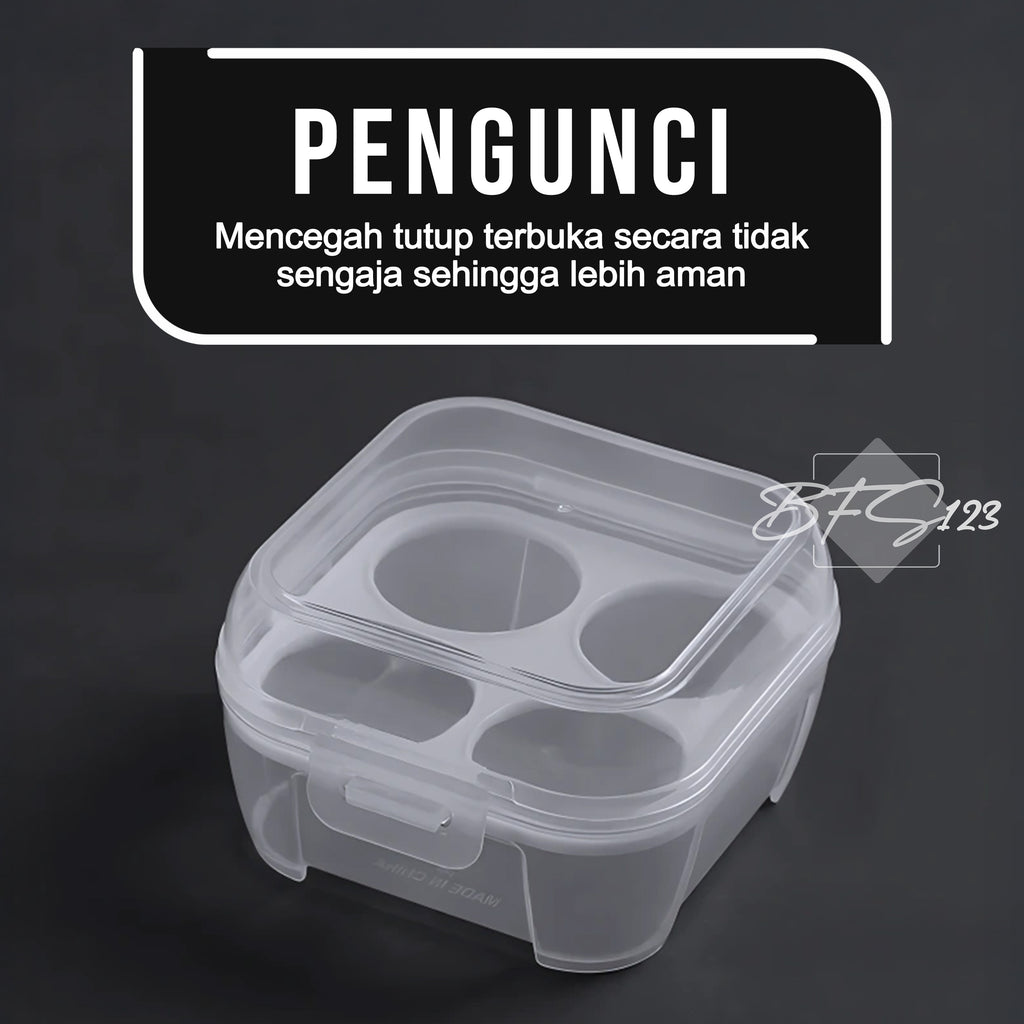 Tempat Telur Camping Isi 4 Pcs Grid Kotak Penyimpanan Telur Transparan