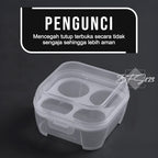Tempat Telur Camping Isi 4 Pcs Grid Kotak Penyimpanan Telur Transparan
