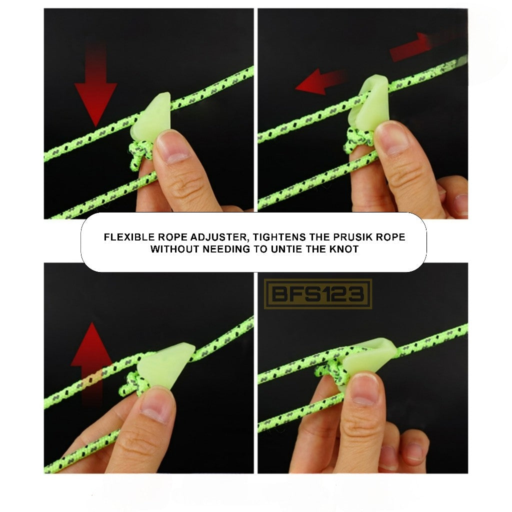 Buckle Glow In The Dark Pengencang Tali Prusik Tenda Adjustable