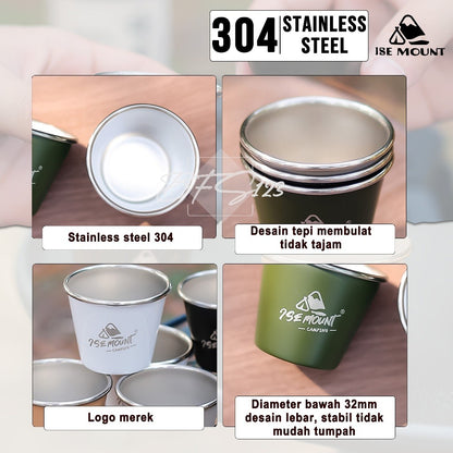 Gelas Sloki Stainless 50 ml 304 Camping Hiking outdoor Ise Mount