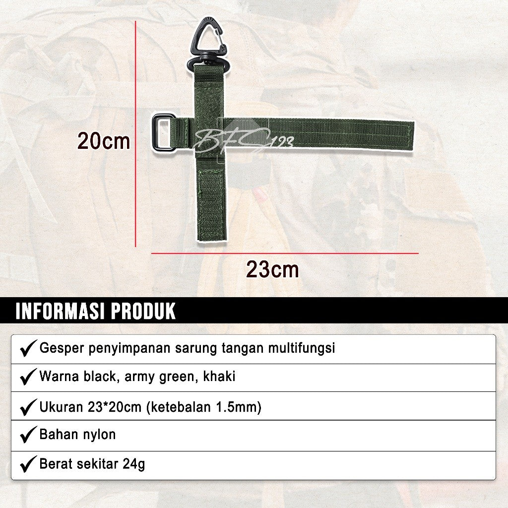 Glove Hanging Gantungan Sarung Tangan Tactical Nylon Mountaineering Hiking Outdoor