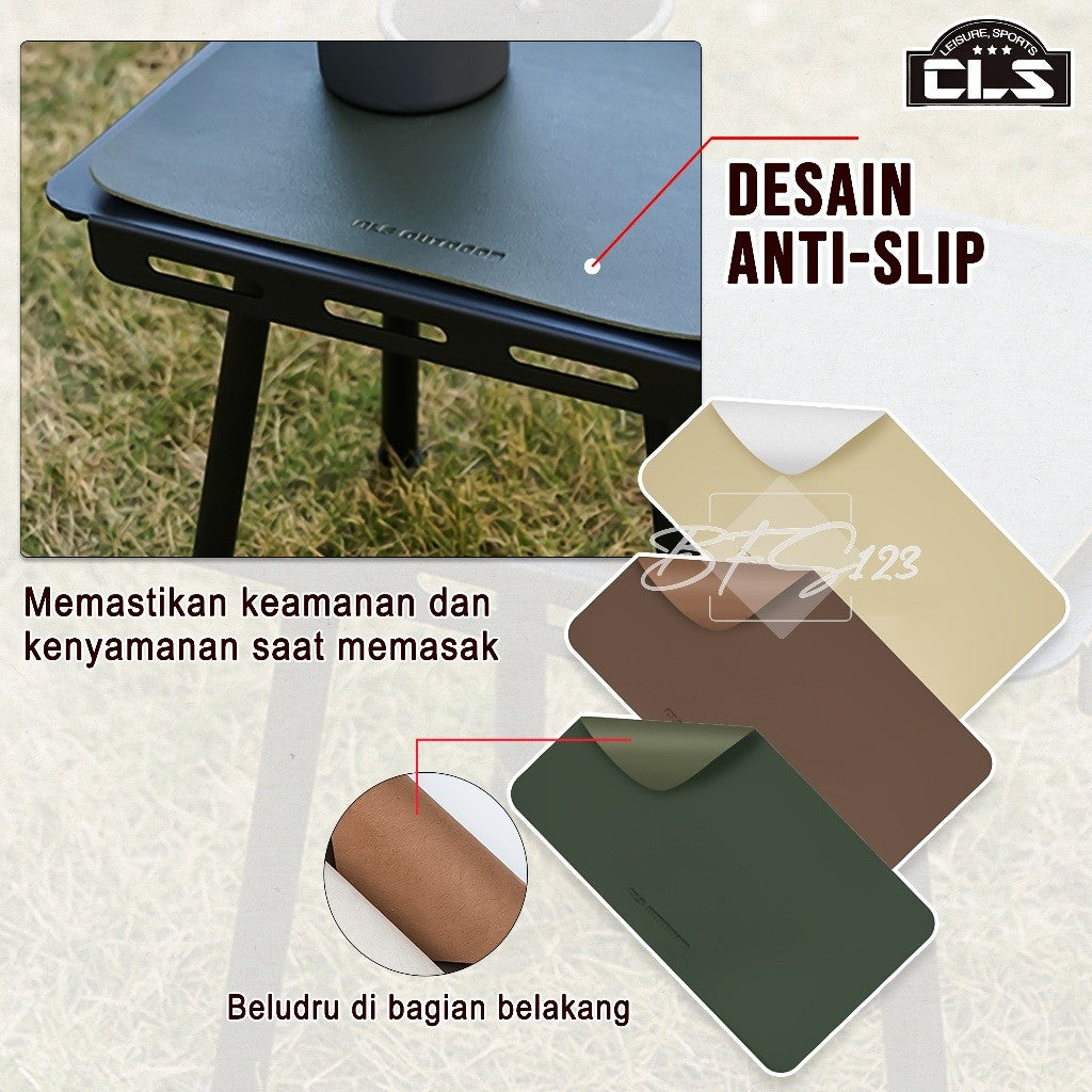 Alas Meja Masak Camping Table Mat PU Leather Material