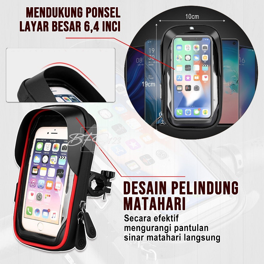 Phone Holder Waterproof BG-301 Touchscreen All Rotate 360 Phone Size Up to 6.4 Inch