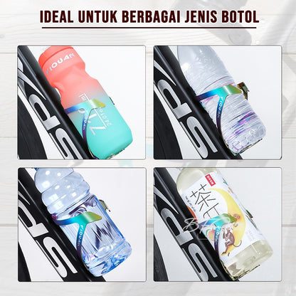 Bottle Cage Aluminium Aloy Rainbow Tempat Botol Minum Motor Sepeda Bottle Holder Bike Bicycle Free 2 Pcs Baut