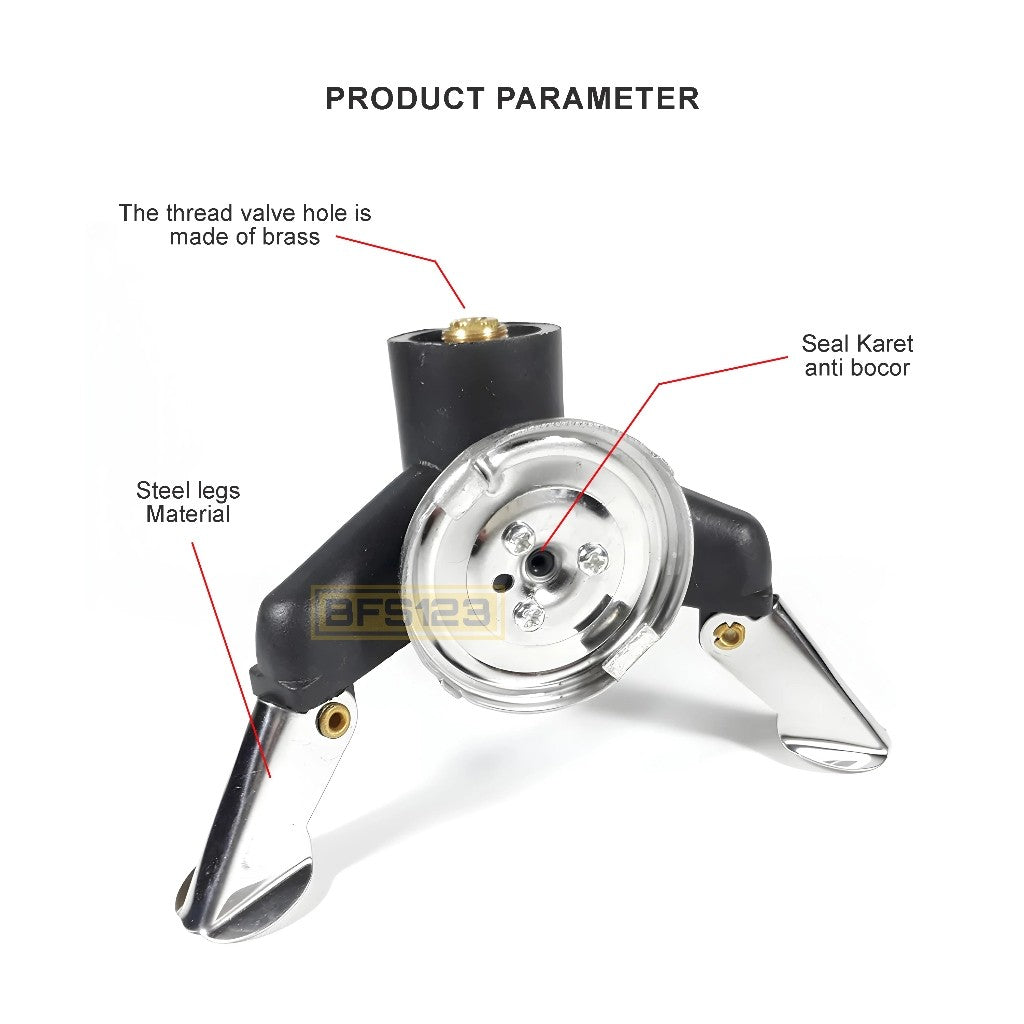 Adaptor Konverter Kompor Gas Canister ke Hicook Kaki Tiga