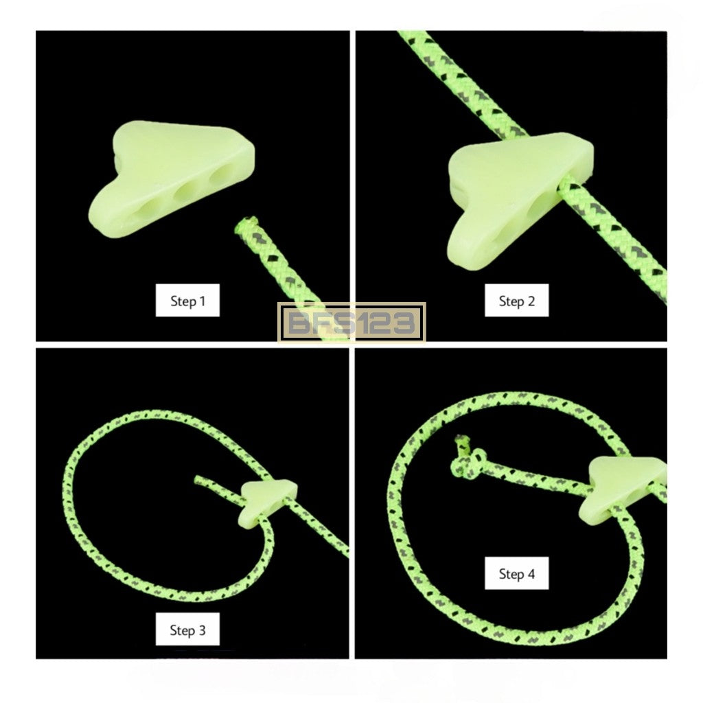 Buckle Glow In The Dark Pengencang Tali Prusik Tenda Adjustable