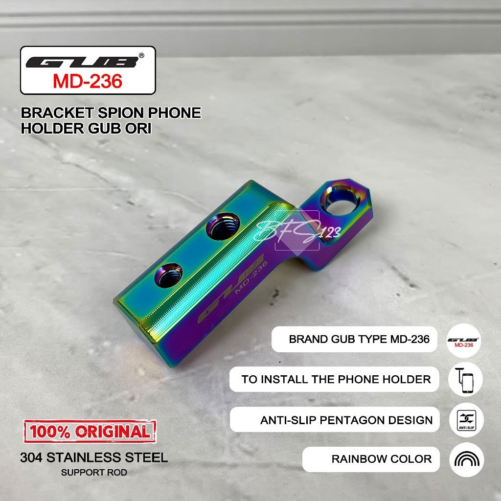Bracket Spion GUB MD-236 Aluminium Aloy kuat Tahan Karat Bracket Phone Holder GUB Ori Rainbow