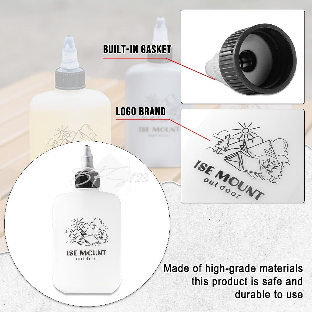 Botol Oil Saos Kecap Camping 120 ml Drat Penutup Anti Tumpah Ise Mount