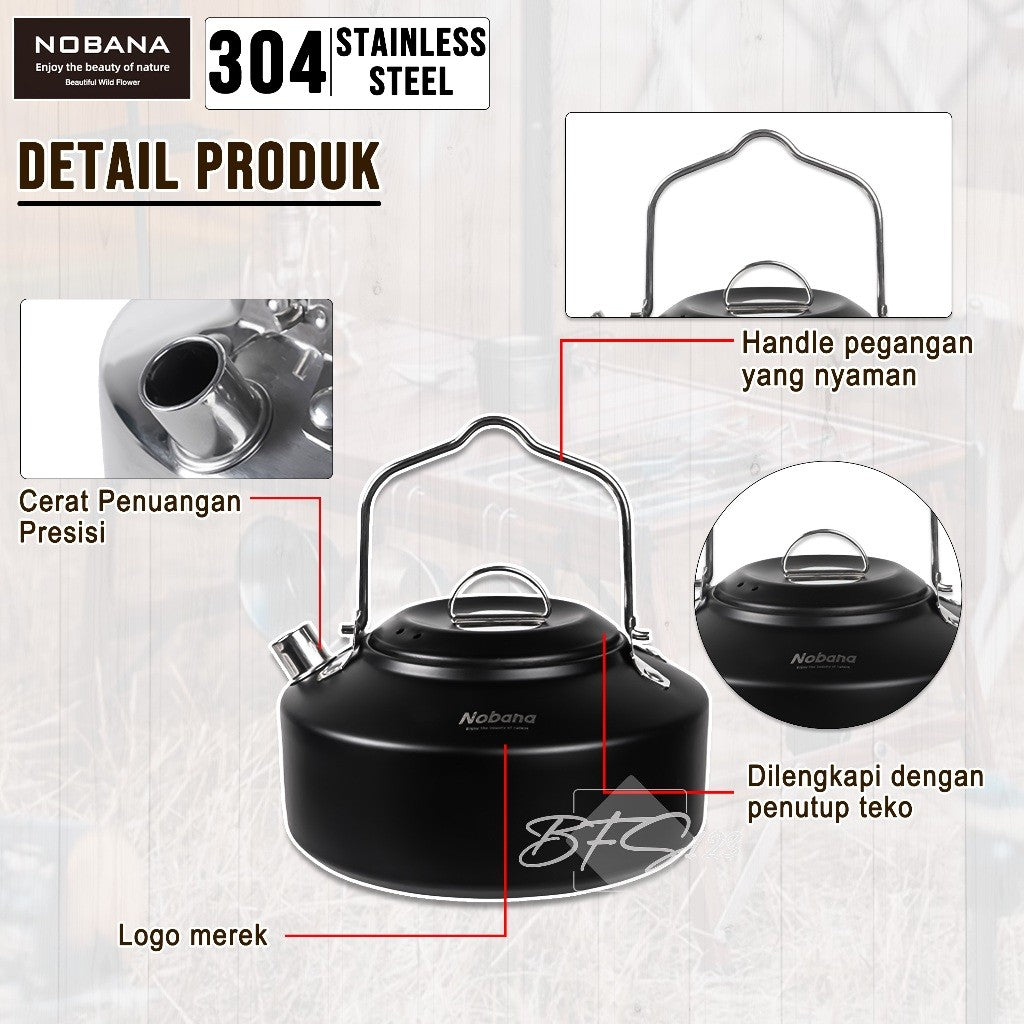 Teko Camping Stainless Steel 304 1 Liter Capacity Ultralight NOBANA Premium Quality
